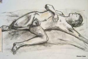 panpastel sketch of male figure